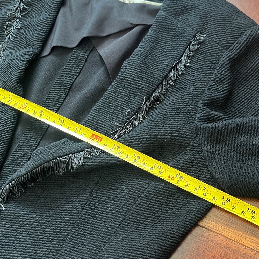 Vintage Iris Setlakwe Black Blazer with Fringe Detail Size 4 - Picture 3 of 6
